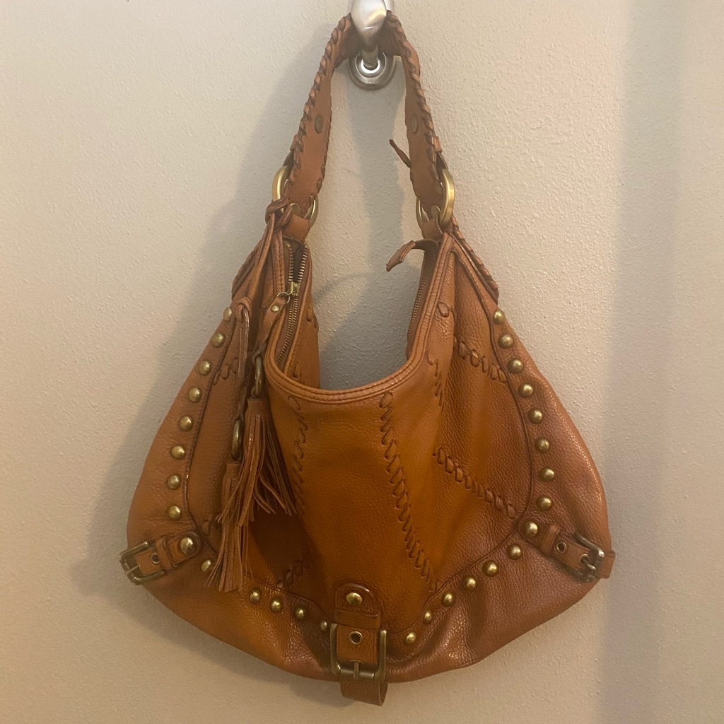 Isabella Fiore Authentic Leather Studded Bag
